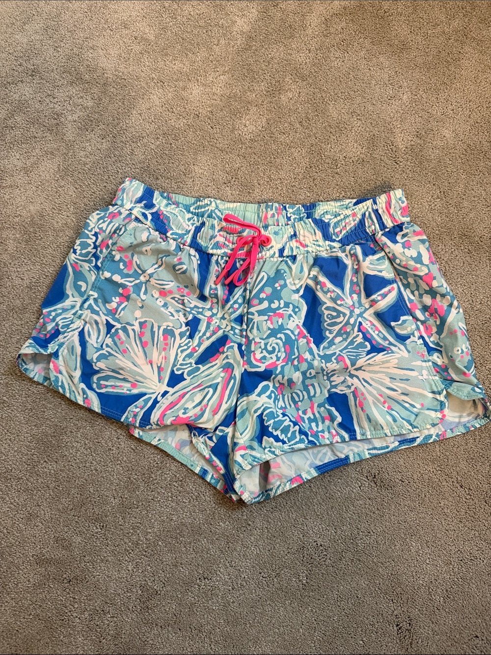 Lilly Pulitzer luxletic Runaround Bay Blue Into the Deep Shorts